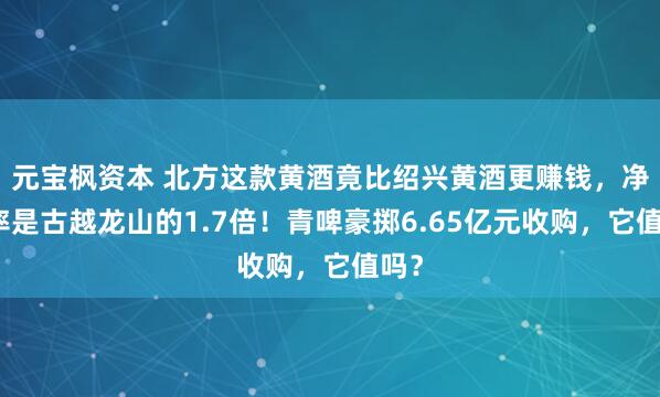 元宝枫资本 北方这款黄酒竟比绍兴黄酒更赚钱，净利率是古越龙山的1.7倍！青啤豪掷6.65亿元收购，它值吗？