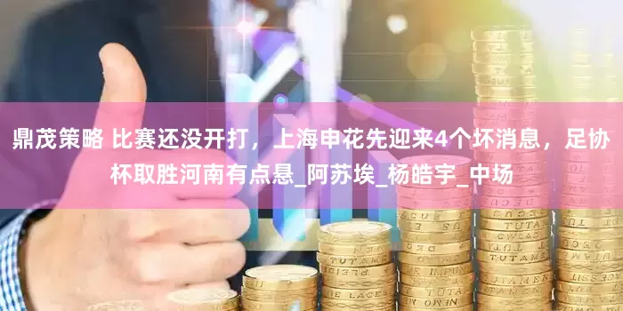 鼎茂策略 比赛还没开打，上海申花先迎来4个坏消息，足协杯取胜河南有点悬_阿苏埃_杨皓宇_中场