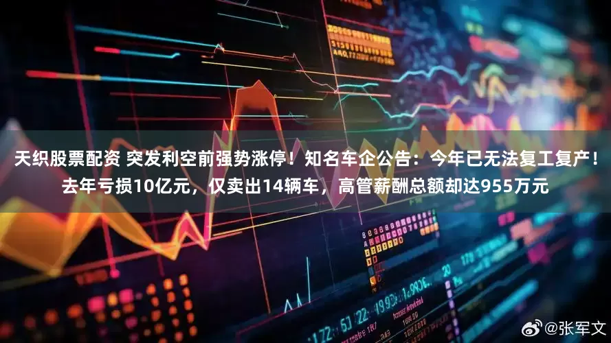 天织股票配资 突发利空前强势涨停！知名车企公告：今年已无法复工复产！去年亏损10亿元，仅卖出14辆车，高管薪酬总额却达955万元
