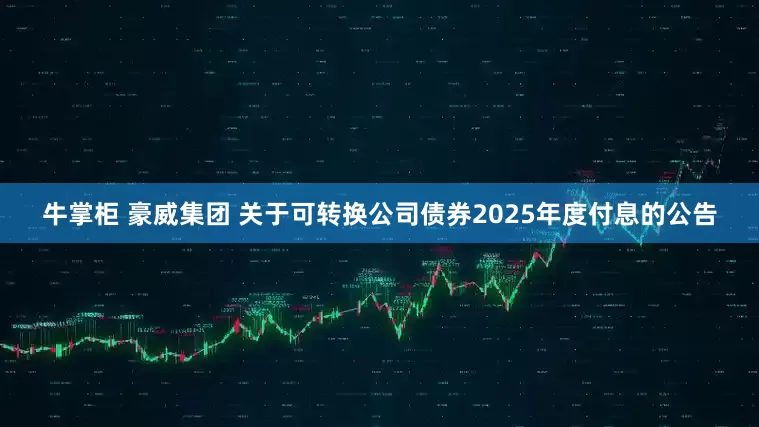 牛掌柜 豪威集团 关于可转换公司债券2025年度付息的公告