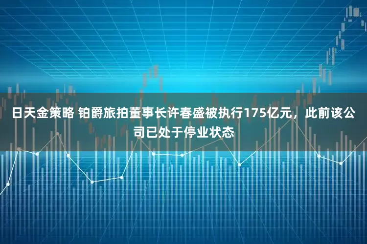 日天金策略 铂爵旅拍董事长许春盛被执行175亿元，此前该公司已处于停业状态